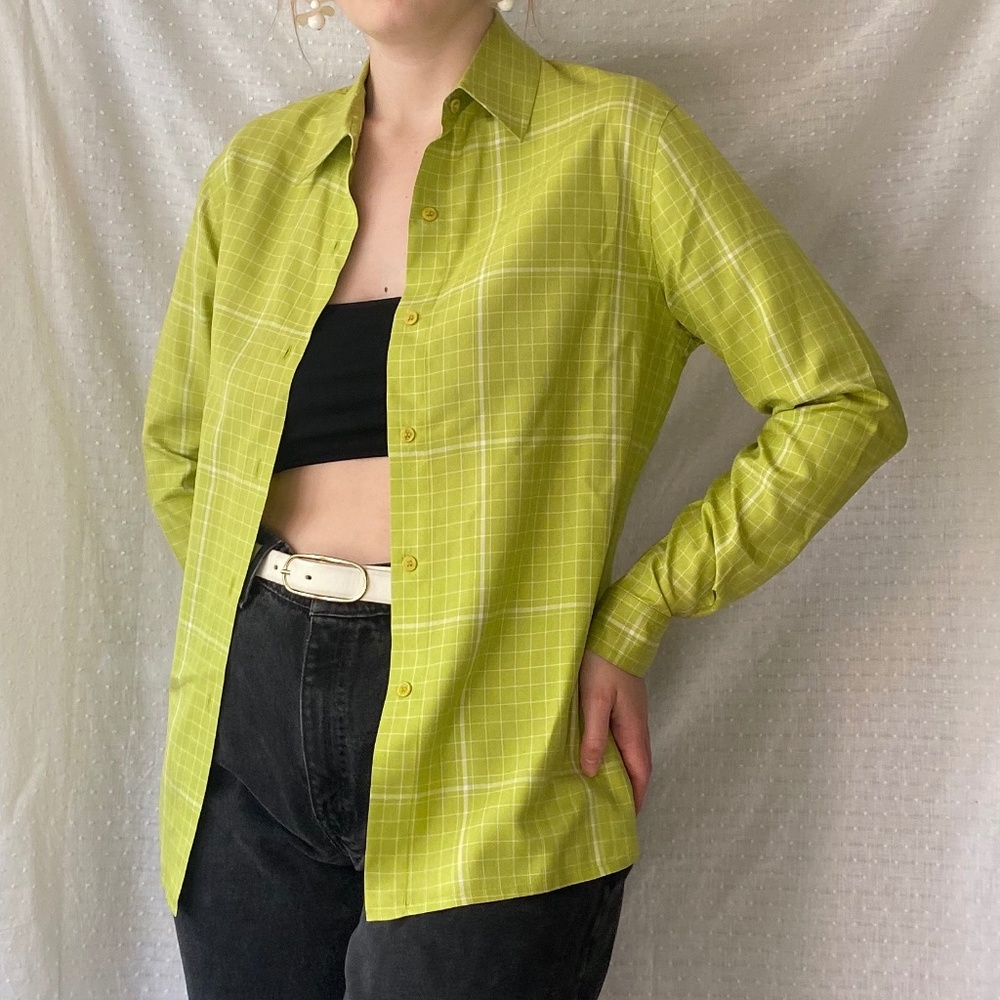 VINTAGE checkered silk button up (1974)